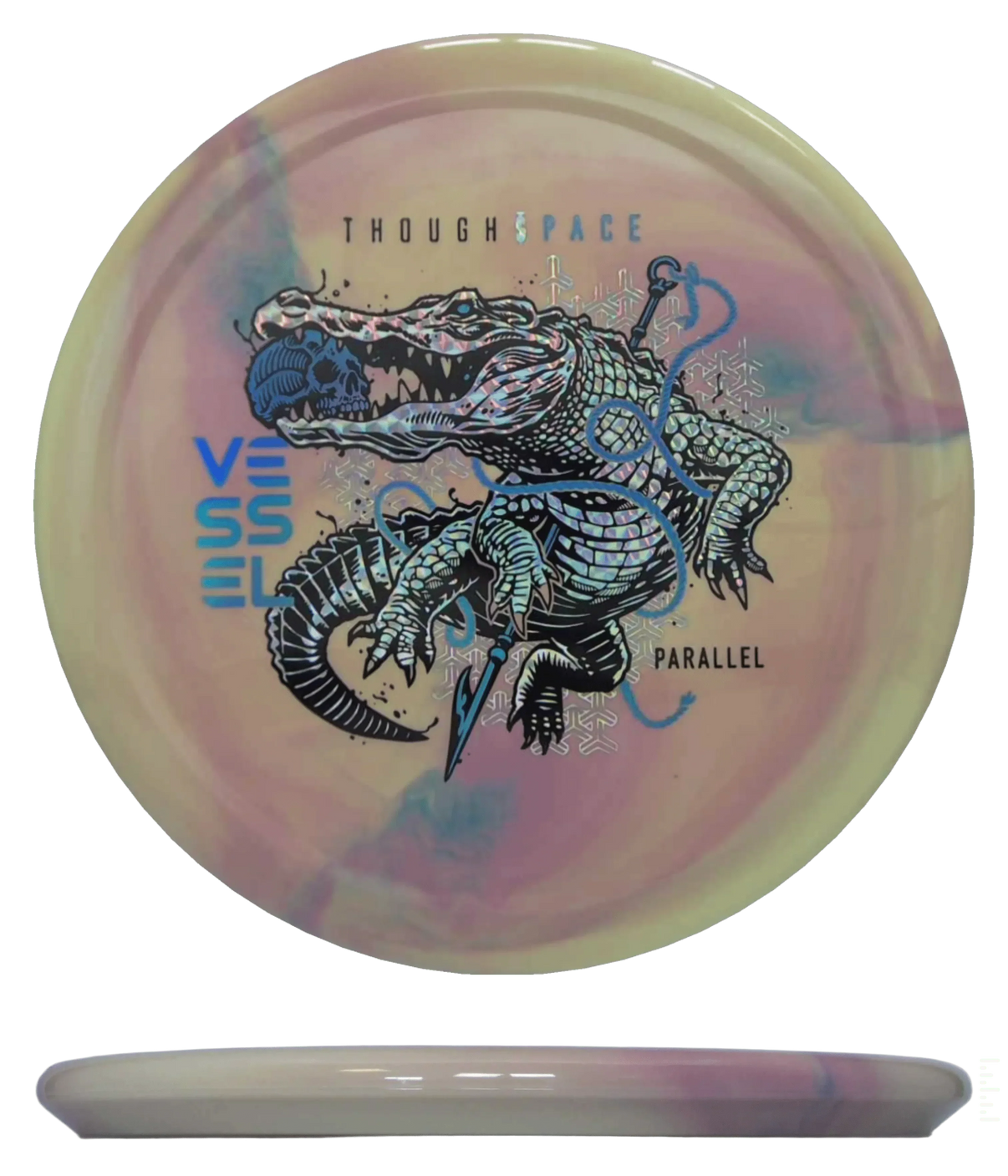 Thought Space Vessel - Parallel / 171g - Sand/Blush Swirl (Chrome/Blue Chrome) - Skyline Disc Golf