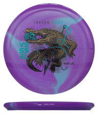 175g - Magenta/Sky Blue Swirl (Copper/Blue Green Foil) Parallel Thought Space Vessel - Skyline Disc Golf