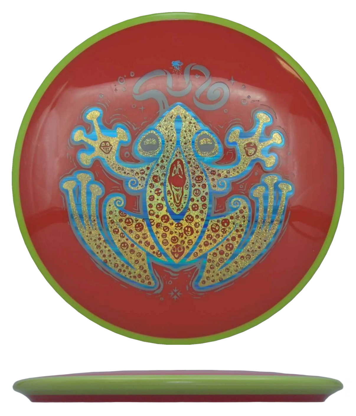 Axiom Balance - Neutron - DFX Edition / 176g - Red w/ Yellow Rim (Gold Glitter/Blue Chrome/Gray - Don't Worry Be Hoppy) - Skyline Disc Golf