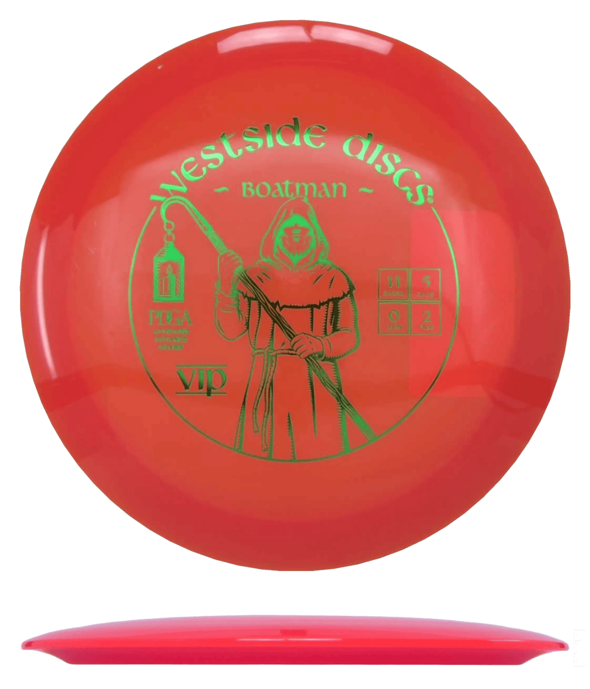 173g - Orange (Green Foil) VIP Westside Discs Boatman - Skyline Disc Golf