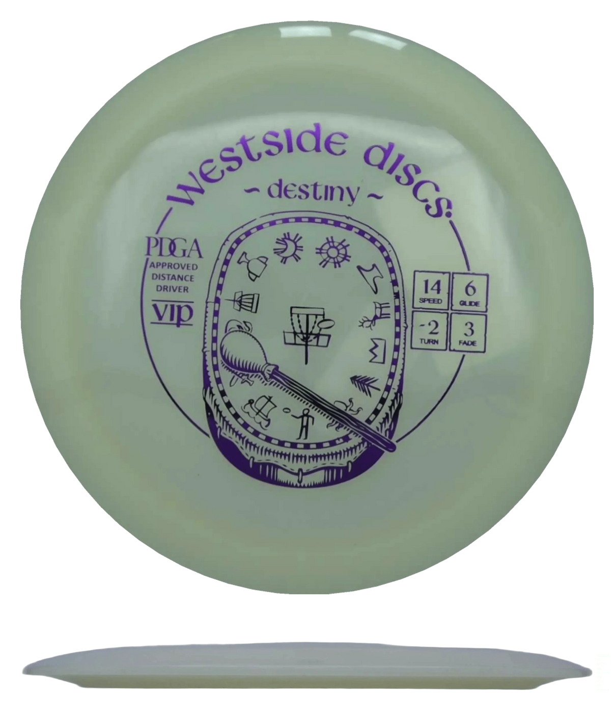 Westside Discs Destiny - VIP / 176g - White (Purple Foil) - Skyline Disc Golf