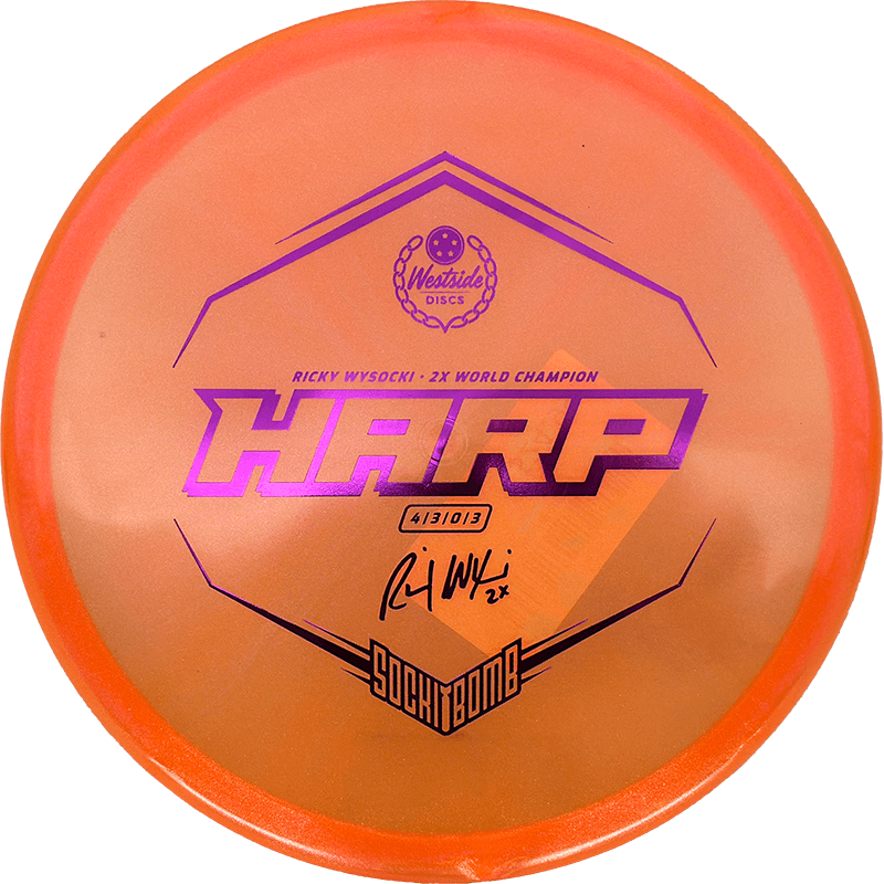 Westside Discs Harp Westside Discs Harp - VIP Ice Glimmer - Sockibomb / 174g - Orange (Purple Foil) - Skyline Disc Golf