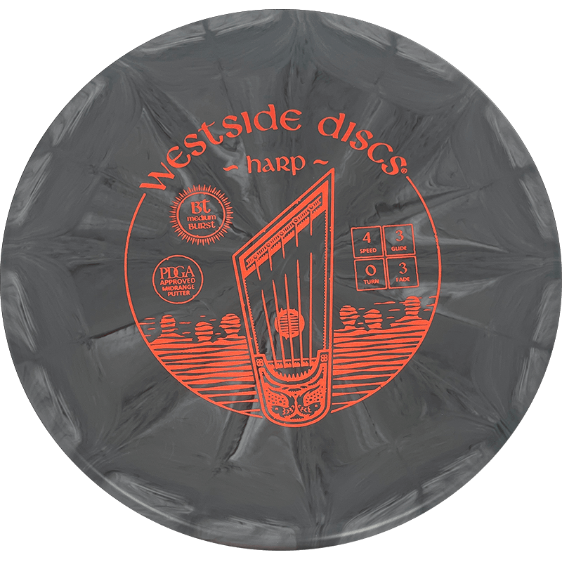 Westside Discs Harp Westside Discs Harp - BT Medium Burst / 174g - Gray Burst (Red Foil) *1046* - Skyline Disc Golf