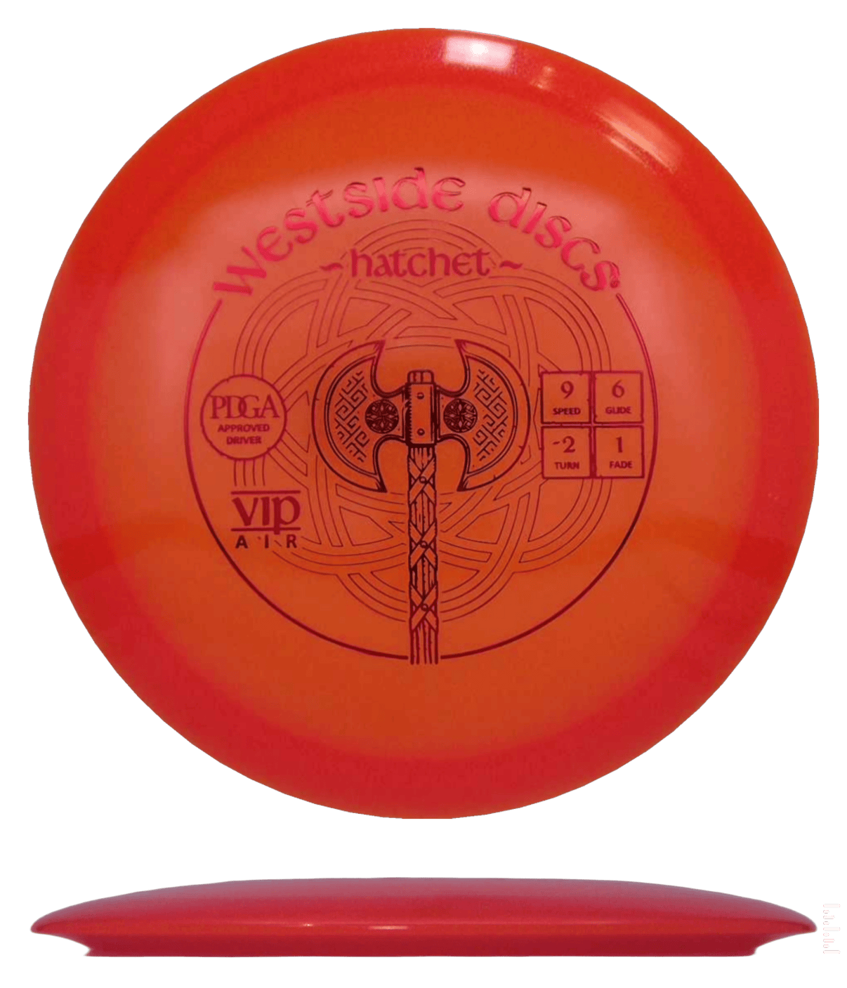 158g - Orange (Red Orange Foil) VIP Air Westside Discs Hatchet - Skyline Disc Golf