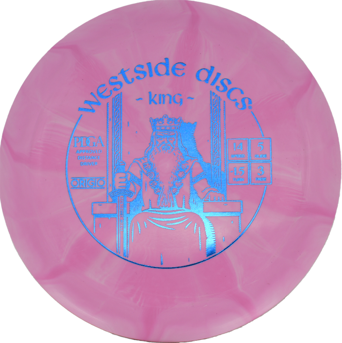 Westside Discs King Westside Discs King - Origio Burst / 175g - Pink Burst (Blue Foil) - Skyline Disc Golf