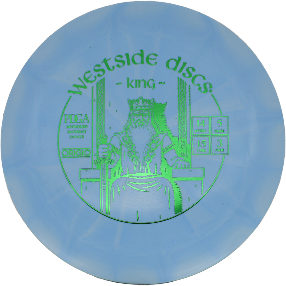 Westside Discs King Westside Discs King - Origio Burst / 175g - Blue Burst (Green Foil) - Skyline Disc Golf