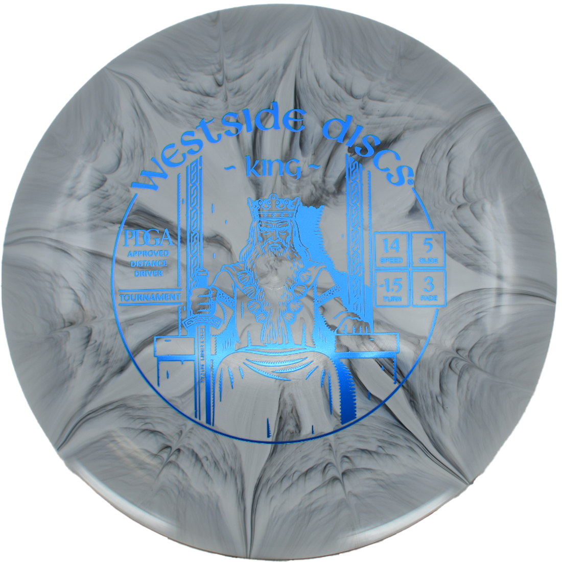 Westside Discs King Westside Discs King - Tournament Burst / 169g - Gray Burst (Blue Foil) *030* - Skyline Disc Golf