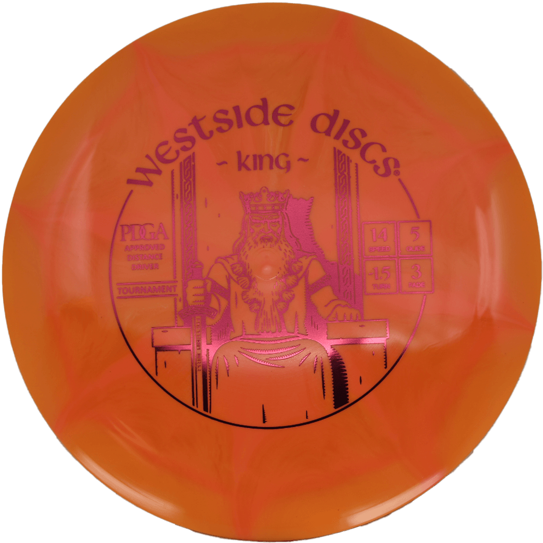 Westside Discs King - Tournament Burst / 169g - Orange Burst (Crimson Foil)
