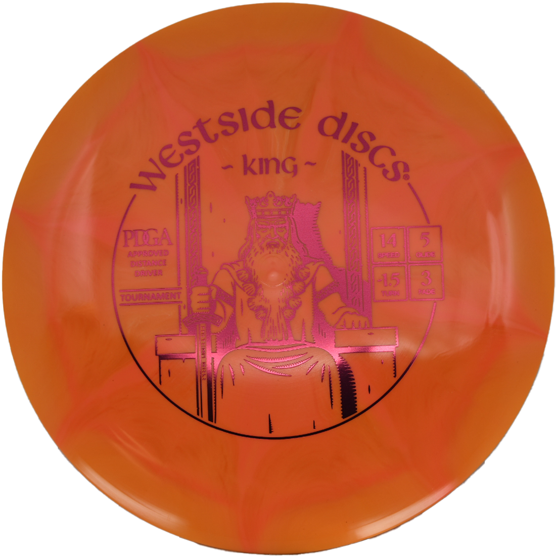 Westside Discs King Westside Discs King - Tournament Burst / 169g - Orange Burst (Crimson Foil) - Skyline Disc Golf