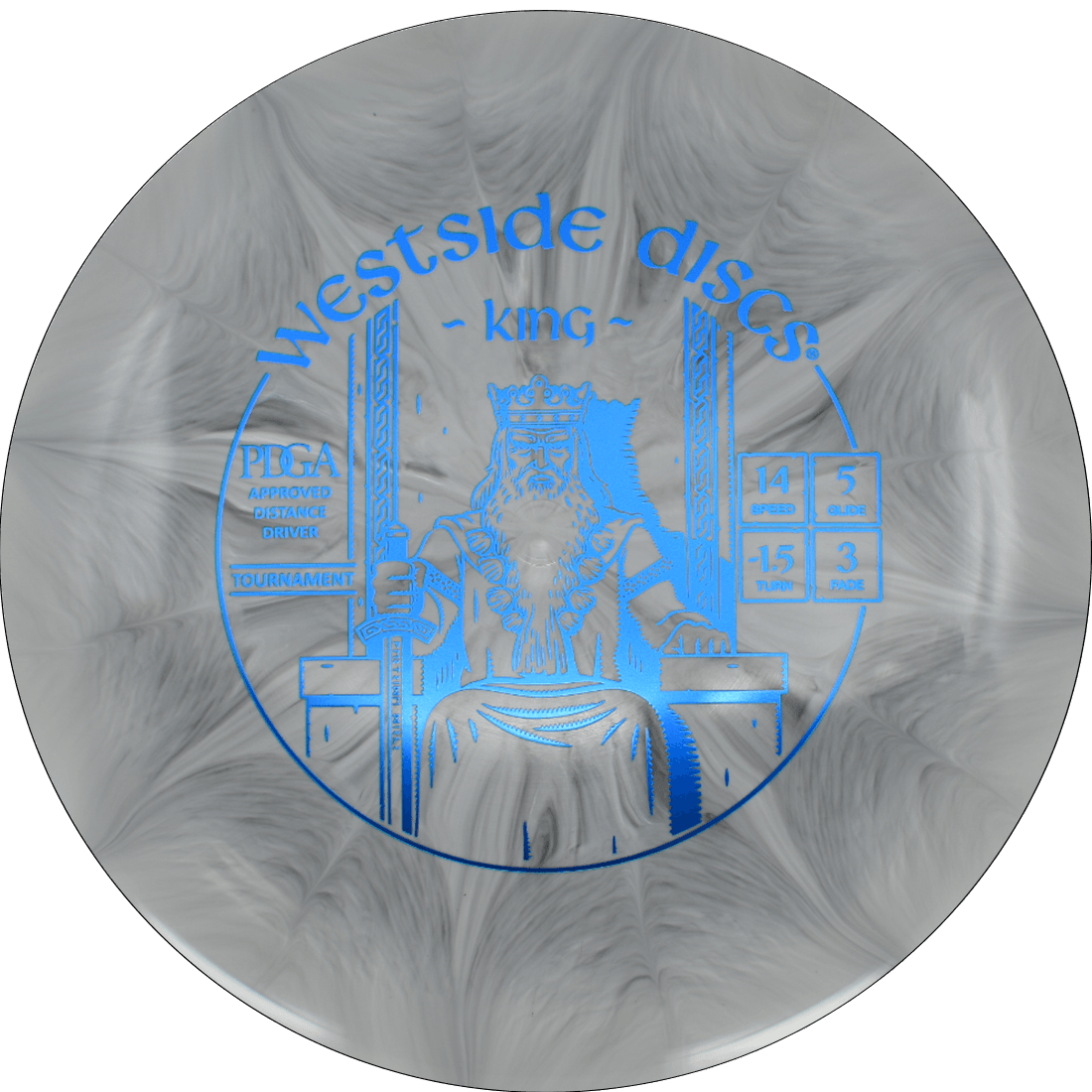 169g - Gray Burst (Blue Foil) *028* Tournament Burst Westside Discs King - Skyline Disc Golf