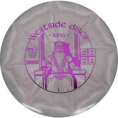 Westside Discs King Westside Discs King - Tournament Burst / 171g - Pink/Gray Burst (Magenta Foil) - Skyline Disc Golf