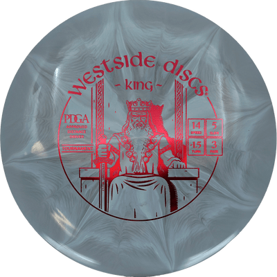 Westside Discs King Westside Discs King - Tournament Burst / 173g - Gray w/ Hint of Light Blue Burst (Red) - Skyline Disc Golf