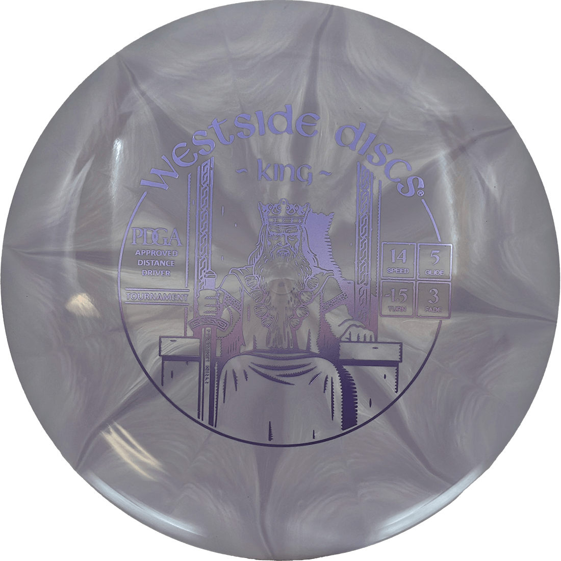 Westside Discs King Westside Discs King - Tournament Burst / 174g - Gray Burst (Lavender) - Skyline Disc Golf