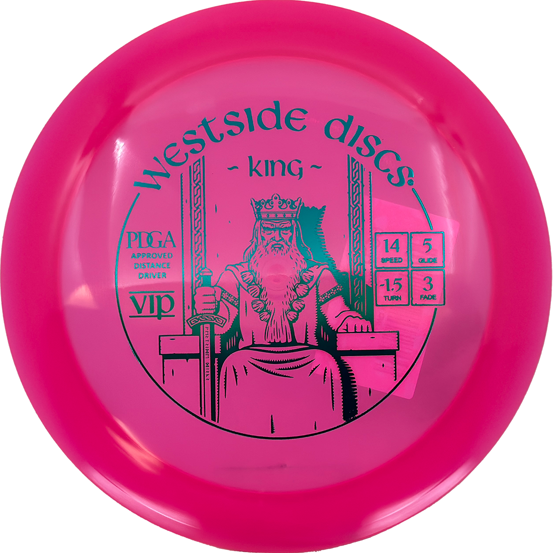 Westside Discs King Westside Discs King - VIP / 173g - Pink (Blue Green Foil) - Skyline Disc Golf