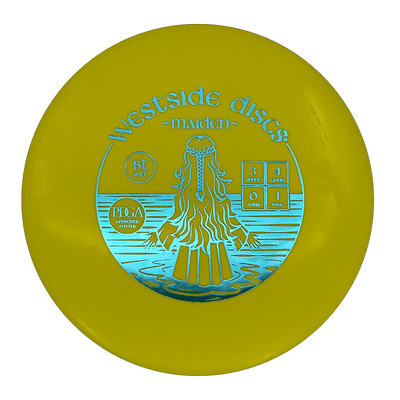 Westside Discs Maiden Westside Discs Maiden - BT Soft / 174g - Yellow (Teal Green Foil) - Skyline Disc Golf