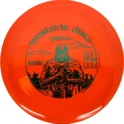 Westside Discs Prince Westside Discs Prince - Tournament / 174g - Orange (Green) - Skyline Disc Golf