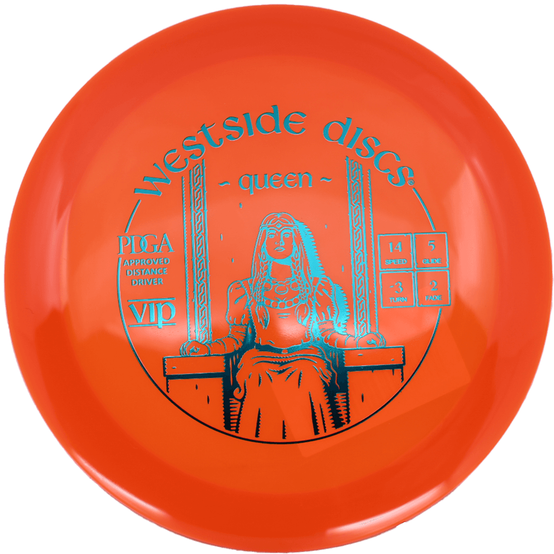 173g - Orange (Blue Green Foil) VIP Westside Discs Queen - Skyline Disc Golf
