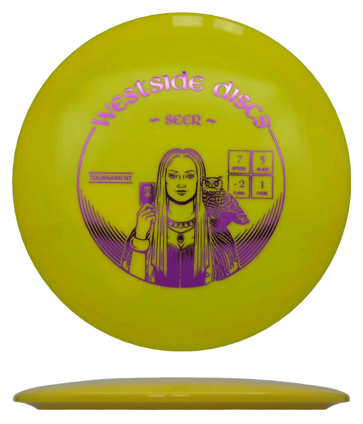 Westside Discs Seer - Tournament / 174g - Yellow (Magenta Foil) - Skyline Disc Golf