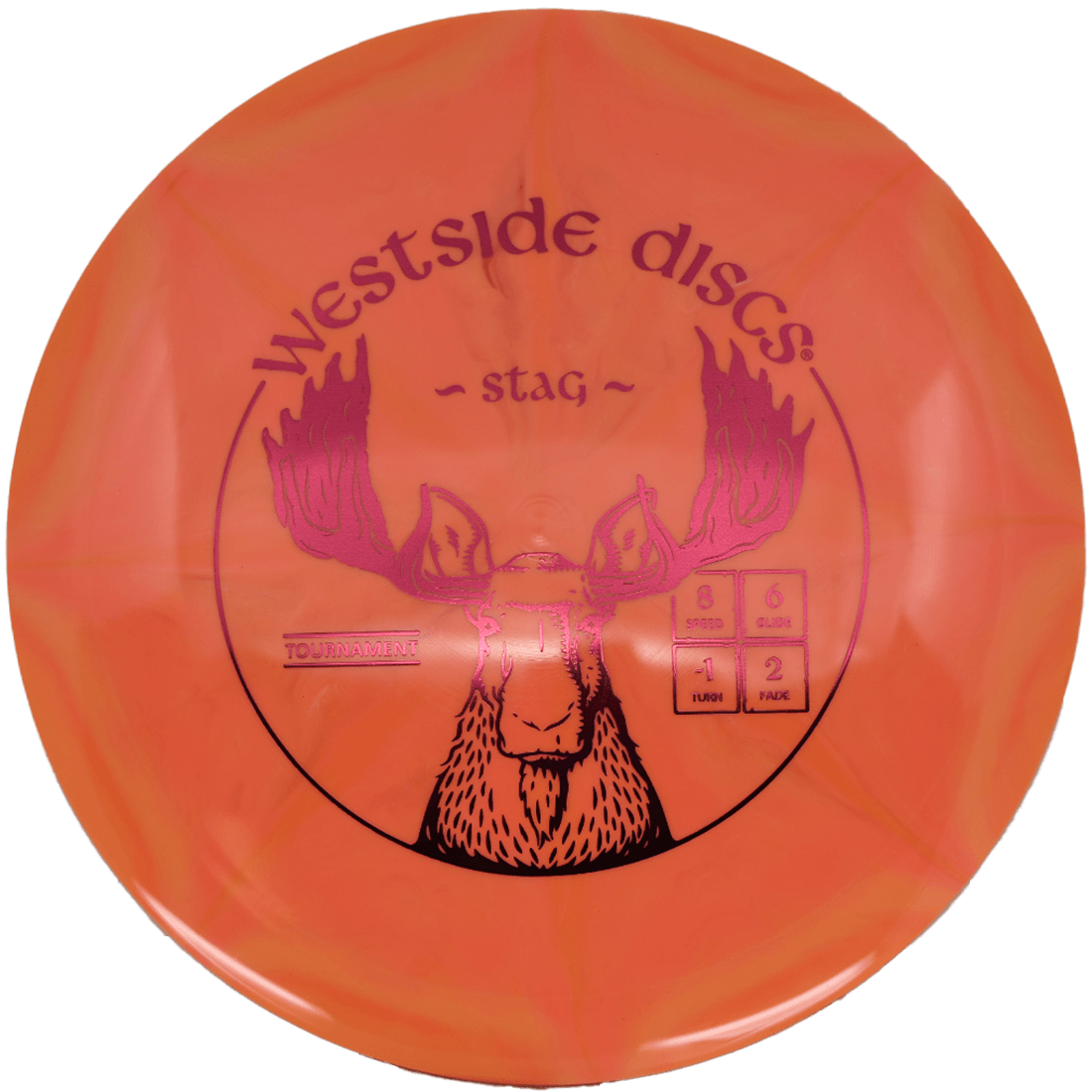 Westside Discs Stag Westside Discs Stag - Tournament Burst / 175g - Orange Burst (Crimson Foil) *036* - Skyline Disc Golf