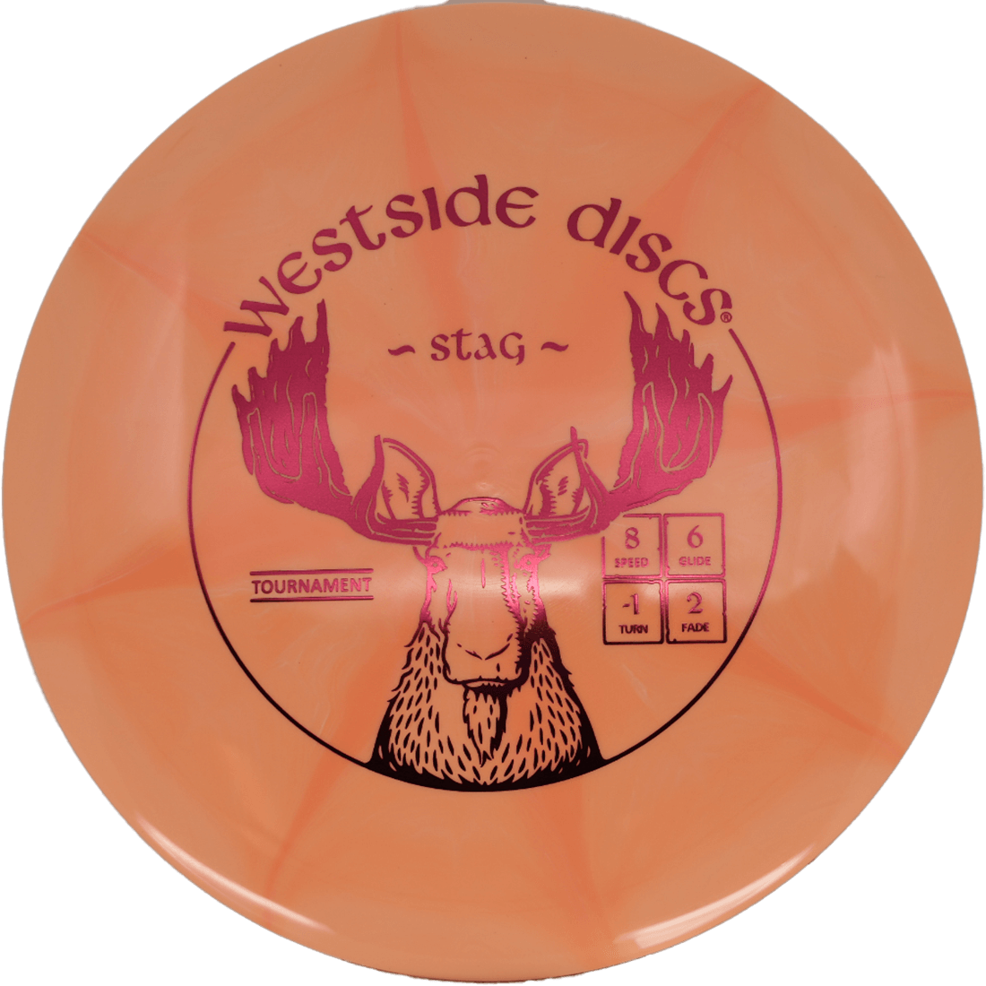 Westside Discs Stag Westside Discs Stag - Tournament Burst / 174g - Orange Burst (Crimson Foil) *037* - Skyline Disc Golf