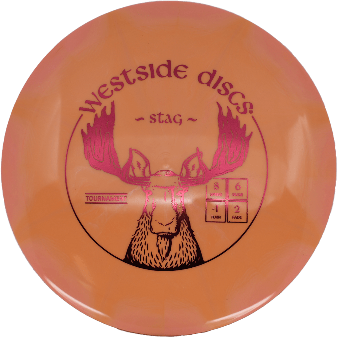 Westside Discs Stag - Tournament Burst / 175g - Orange Burst (Crimson Foil) *035* - Skyline Disc Golf