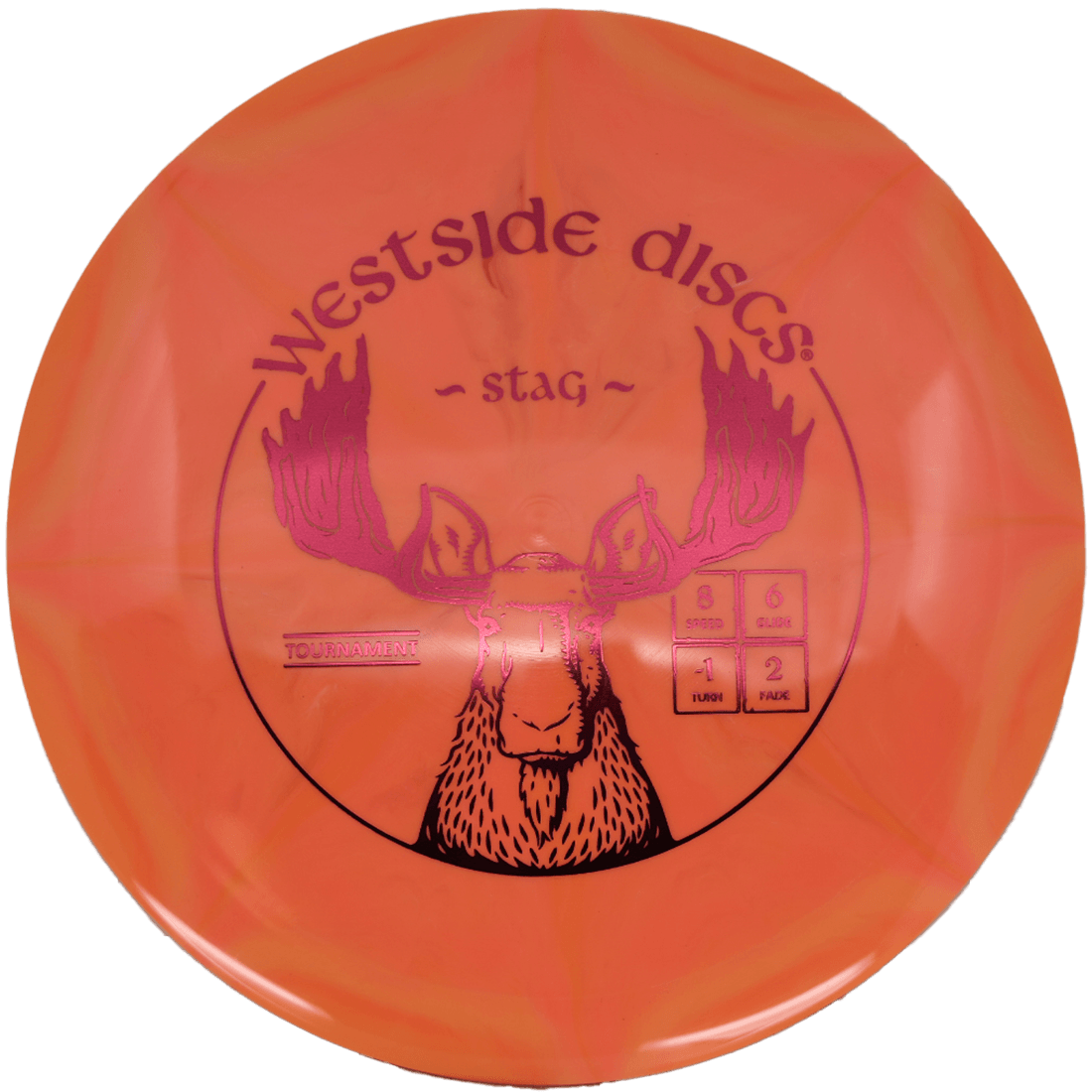 175g - Orange Burst (Crimson Foil) *036* Tournament Burst Westside Discs Stag - Skyline Disc Golf