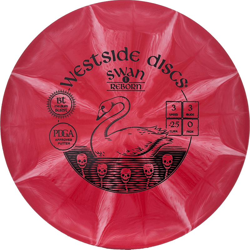 Westside Discs Swan 1 Reborn - BT Medium Burst / 173g - Red Burst (Black) *1009* - Skyline Disc Golf
