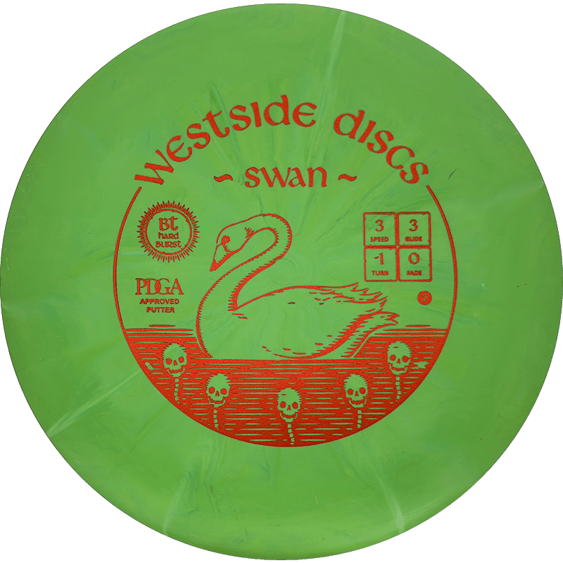 175g - Light Green (Red Foil) BT Hard Burst Westside Discs Swan 2 - Skyline Disc Golf