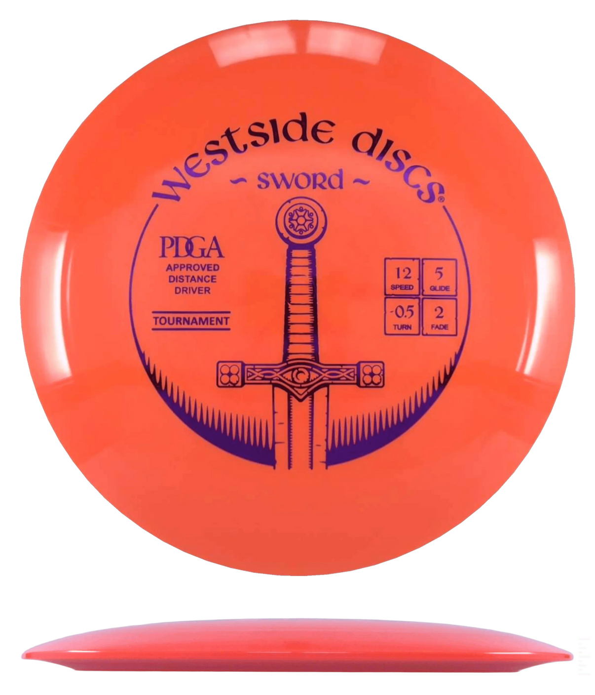 Westside Discs Sword - Tournament / 173g - Orange (Purple Foil) - Skyline Disc Golf