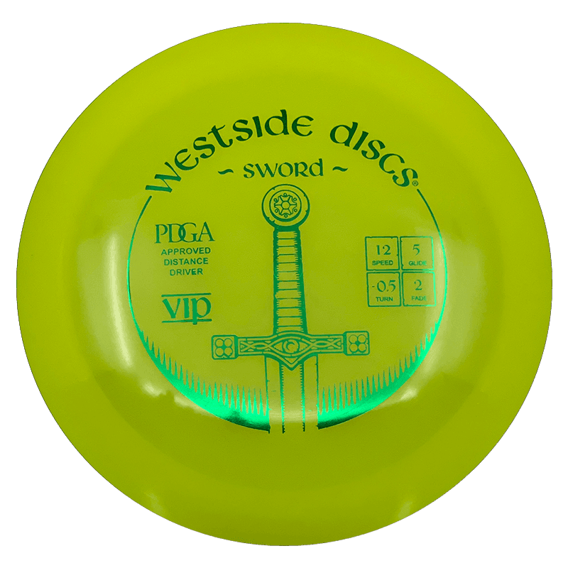 Westside Discs Sword Westside Discs Sword - VIP / 168g - Yellow (Green Foil) - Skyline Disc Golf