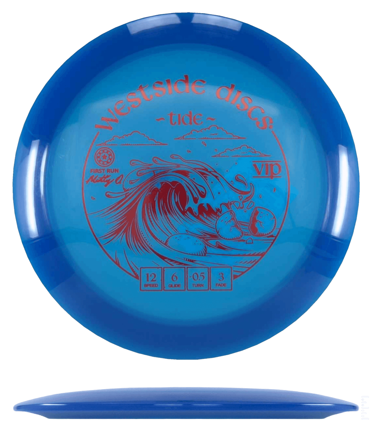 174g - Blue (Red Foil) *025* VIP - First Run Westside Discs Tide - Skyline Disc Golf