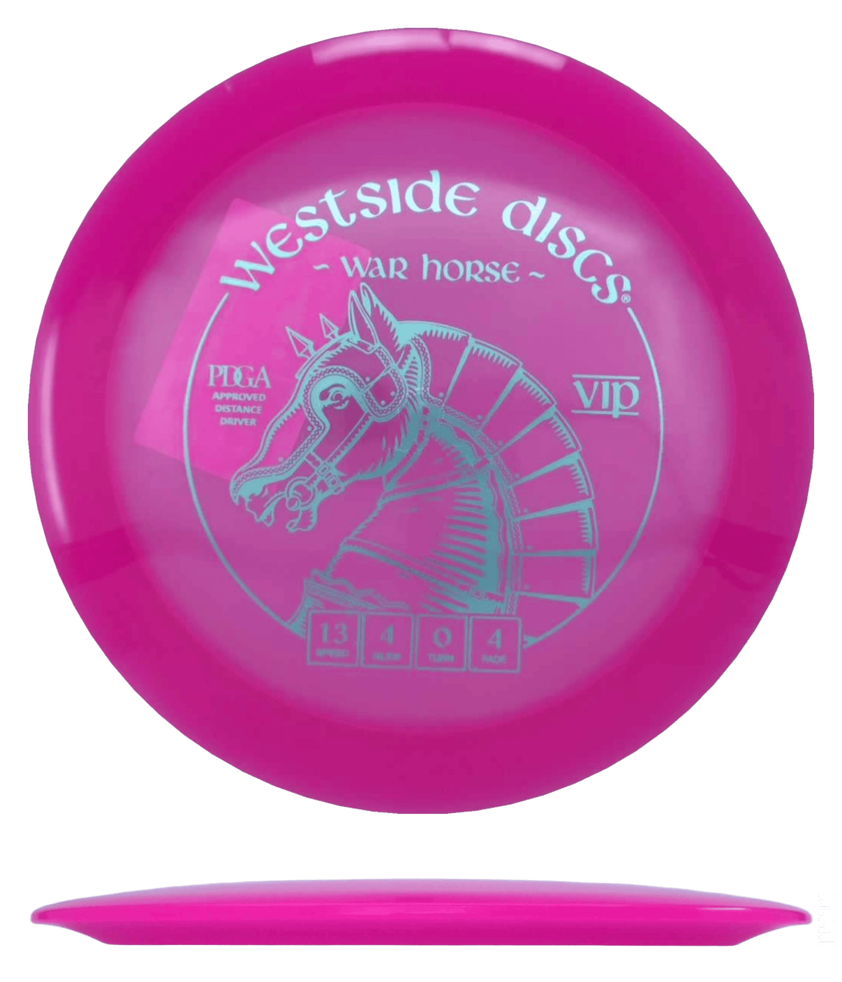 173g - Pink (Sky Blue Foil) VIP Westside Discs War Horse - Skyline Disc Golf
