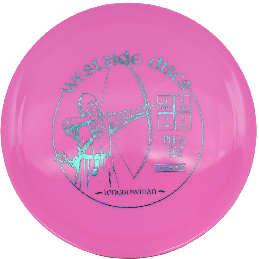 Westside Discs Longbowman Westside Discs Longbowman - Tournament / 166g - Pink (Blue Flowers) - Skyline Disc Golf