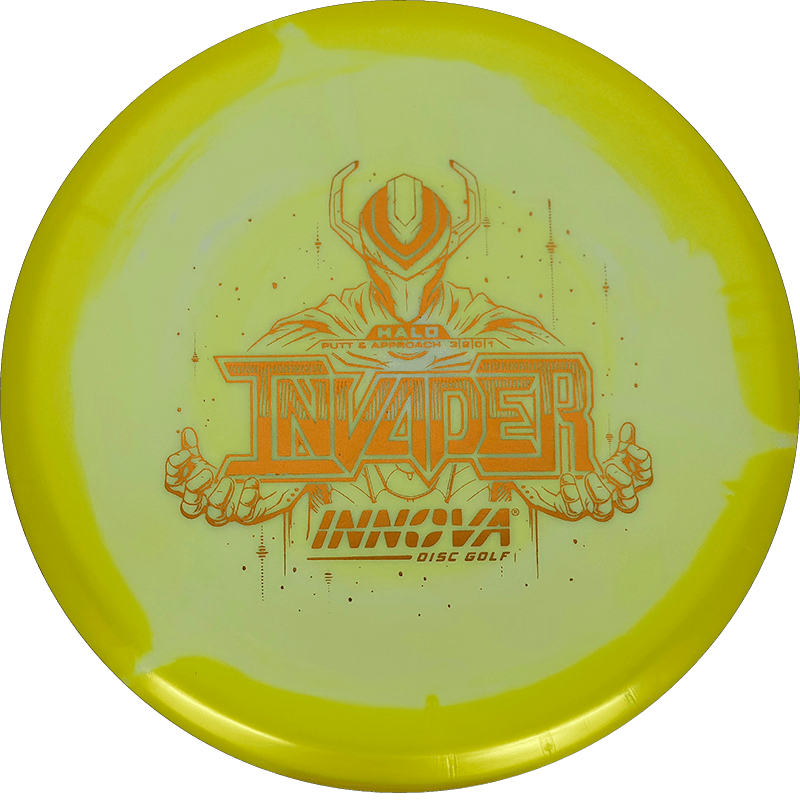 Innova Invader Innova Invader - Halo Star / 171g - Soft Yellow w/ Yellow Rim (Orange Foil) - Skyline Disc Golf