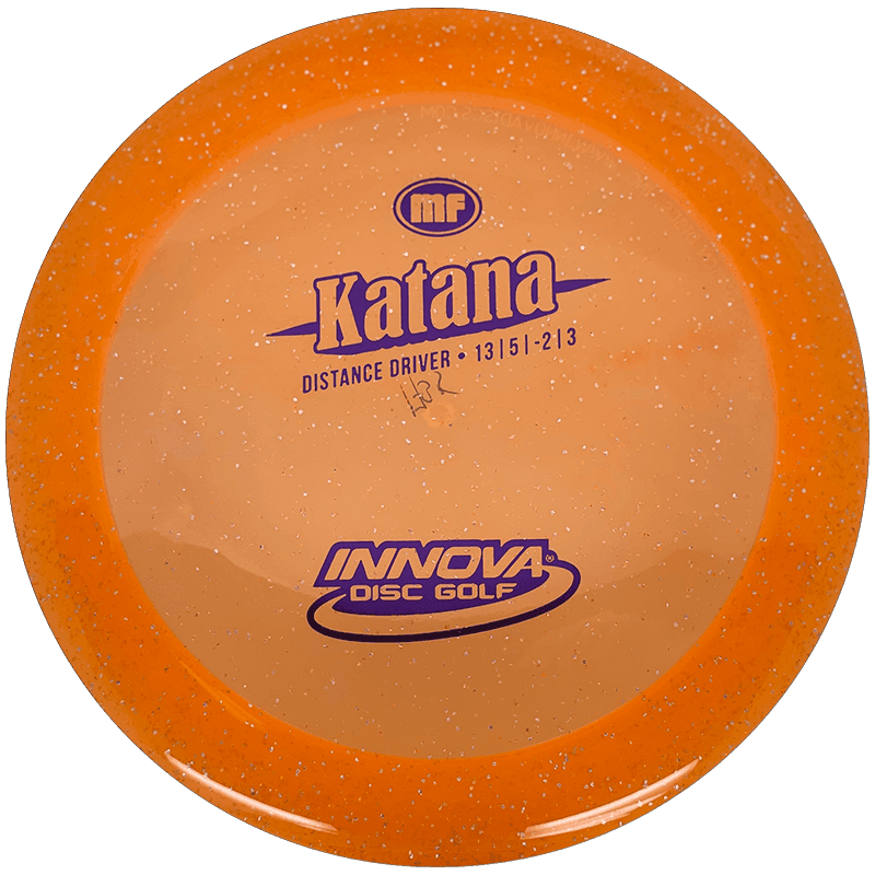 173 - 75g - Orange (Purple) Metal Flake Champion Innova Katana - Skyline Disc Golf