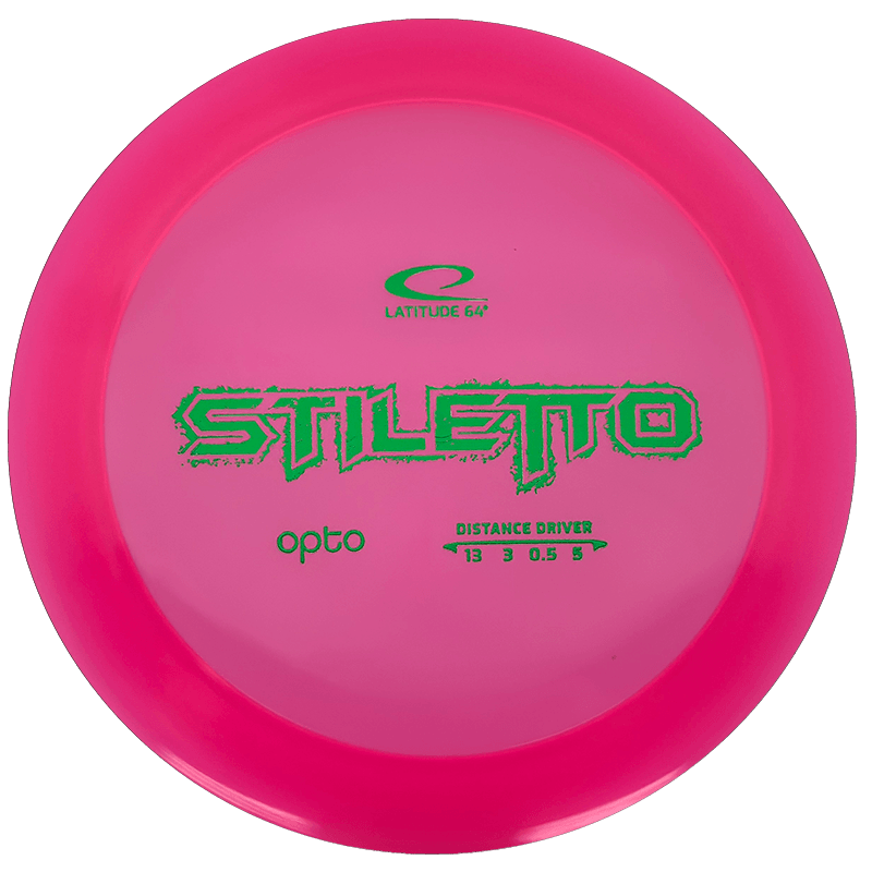 Latitude 64 Stiletto Latitude 64 Stiletto - Opto / 174g - Pink (Green Foil) - Skyline Disc Golf