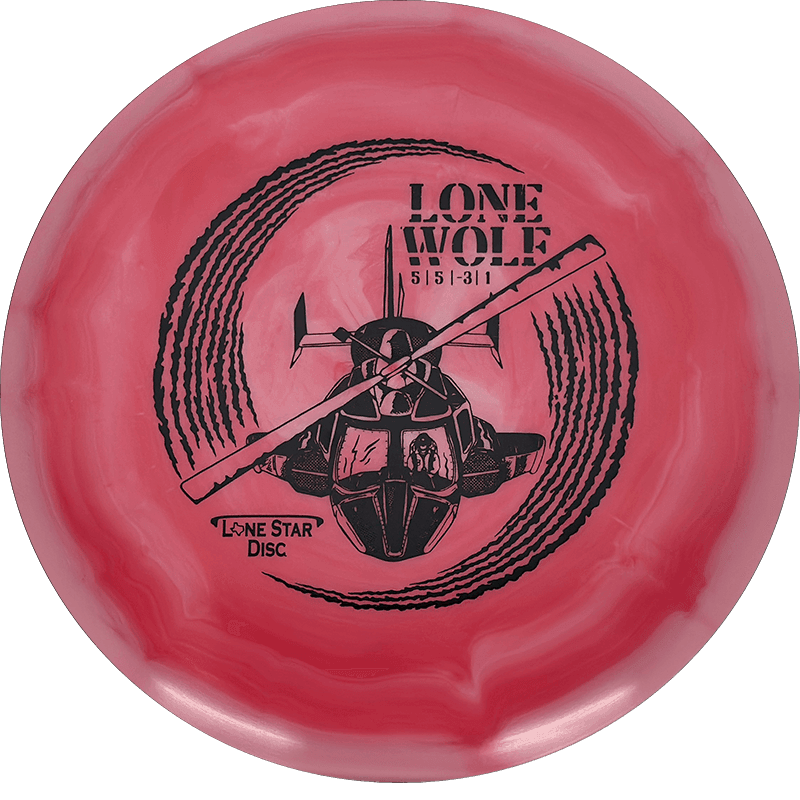 174g - Red Swirl (Black) Alpha Lone Star Discs Lone Wolf - Skyline Disc Golf