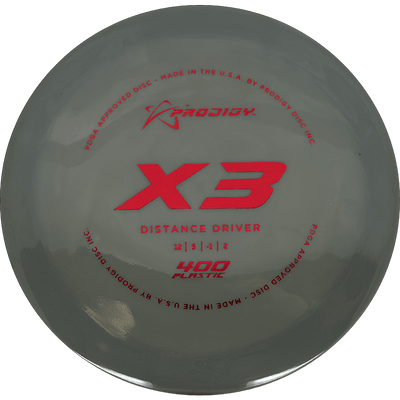 Prodigy Disc X3 Prodigy Disc X3 - 400 / 169g - Gray (Red) - Skyline Disc Golf