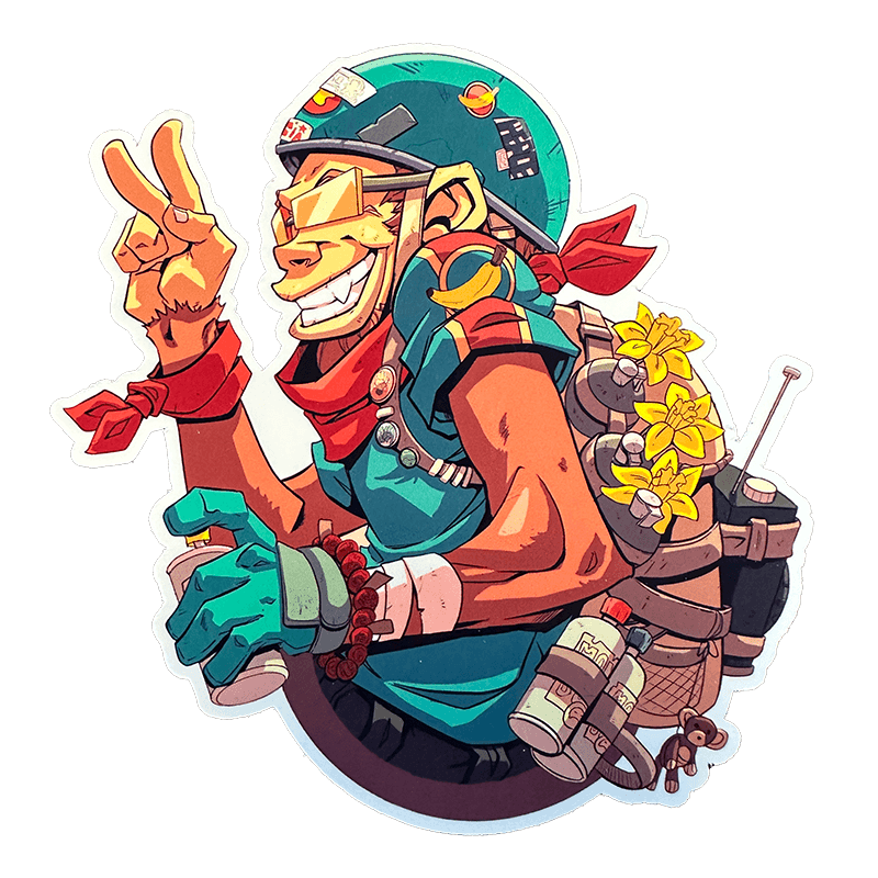 Monkey - Glossy Skooba's Art Vinyl Stickers - Skyline Disc Golf